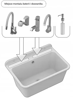 Évier Granitan Large pour Buanderie, Garage ou Chaufferie avec Siphon - 1 pièce