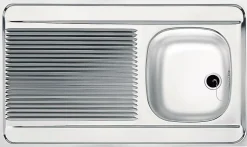 Évier inox 1 bac, 1 égouttoir à poser - Dimensions : 100 x 60 MAN711-1000