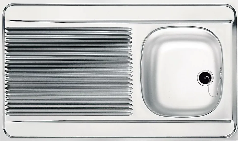 Évier inox 1 bac, 1 égouttoir à poser - Dimensions : 100 x 60 MAN711-1000