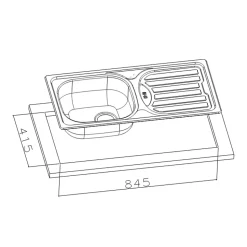 Évier inox Ewi OPALE 1 bac 1 égouttoir