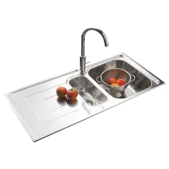 Évier inox lisse Luisina DEBUSSY 1 bac et demi - 1 égouttoir