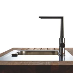 Évier inox lisse Luisina FAGOTTO 1 grand bac 1 égouttoir