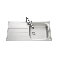 Évier inox lisse Luisina ROCK 1 grand bac 1 égouttoir
