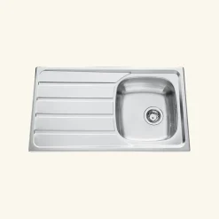 Évier inox lisse Luisina ROCK 1 bac 1 égouttoir