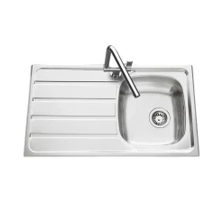 Évier inox lisse Luisina ROCK 1 bac 1 égouttoir