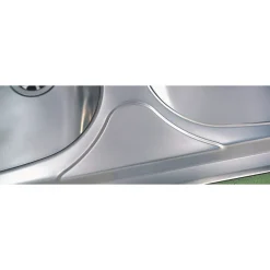 Évier inox lisse SCALDIS 2 bacs 1 égouttoir