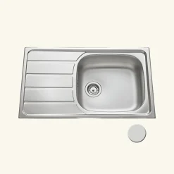 Évier inox mini structure Luisina ROCK 1 grand bac 1 petit égouttoir