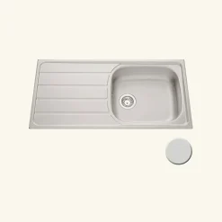 Évier inox mini structure Luisina ROCK 1 grand bac 1 égouttoir