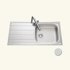 Évier inox mini structure Luisina ROCK 1 grand bac 1 égouttoir