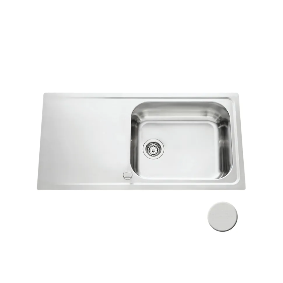 Évier inox mini structure Luisina FAGOTTO 1 grand bac 1 égouttoir