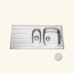 Évier inox mini structure Luisina ROCK 1 bac et demi - 1 égouttoir