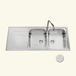 Évier inox mini structure Luisina DEBUSSY 2 bacs 1 égouttoir