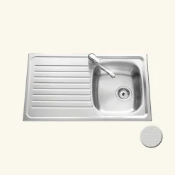 Évier inox nid d'abeille SCALDIS 1 bac - 1 égouttoir