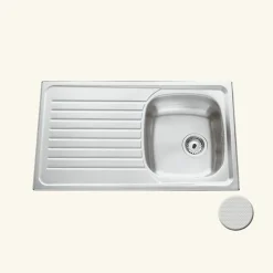 Évier inox nid d'abeille SCALDIS 1 bac - 1 égouttoir