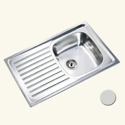 Évier inox nid d'abeille SCALDIS 1 bac - 1 égouttoir