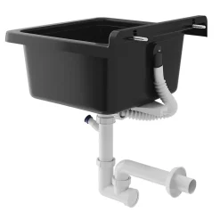 Évier Orta Granitan pour Garage, Buanderie Noir 1 pièce