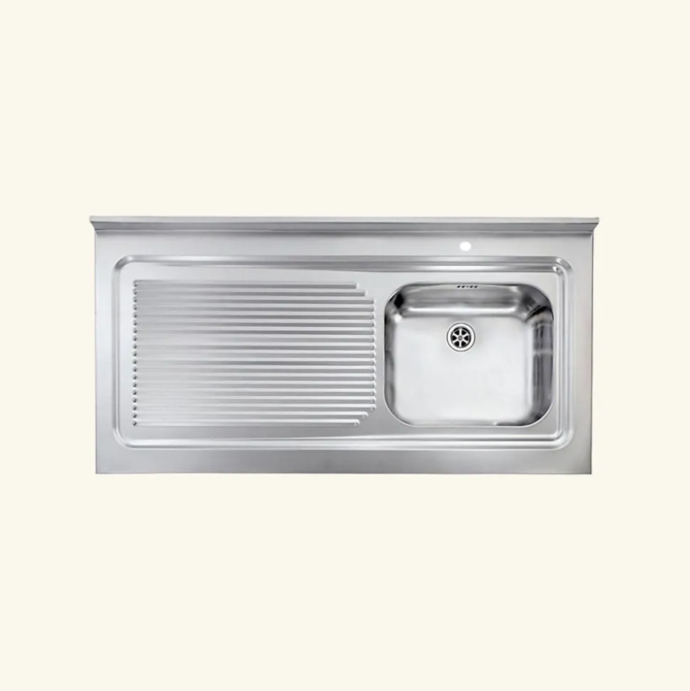 Évier professionnel à poser inox ROSSA 1 bac 1 égouttoir à gauche