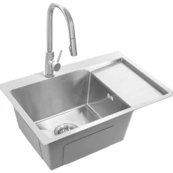 Évier Rea Fin Brush Nickel 62x48x18,5cm