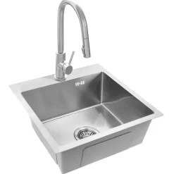 Évier Rea Leo 40 Brush Nickel 40x45x18,5cm