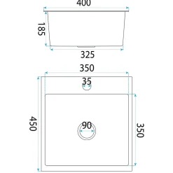 Évier Rea Leo 40 Brush Nickel 40x45x18,5cm