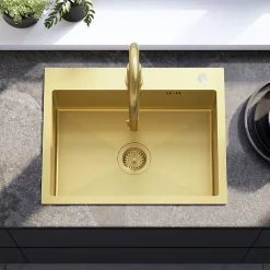 Évier Rea Liam Brush Gold 58x45x18,5cm