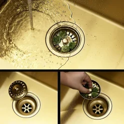 Évier Rea Liam Brush Gold 58x45x18,5cm