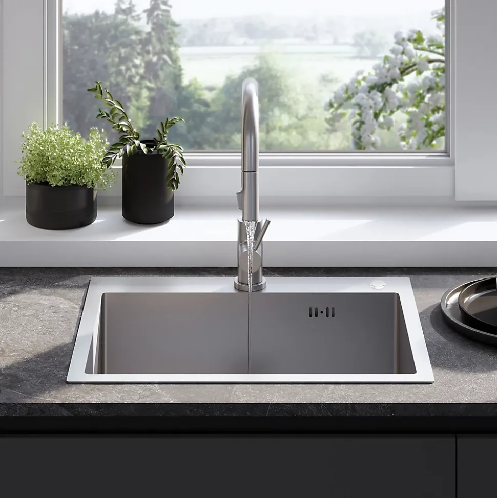 Évier Rea Liam Brush Nickel 58x45x18,5cm