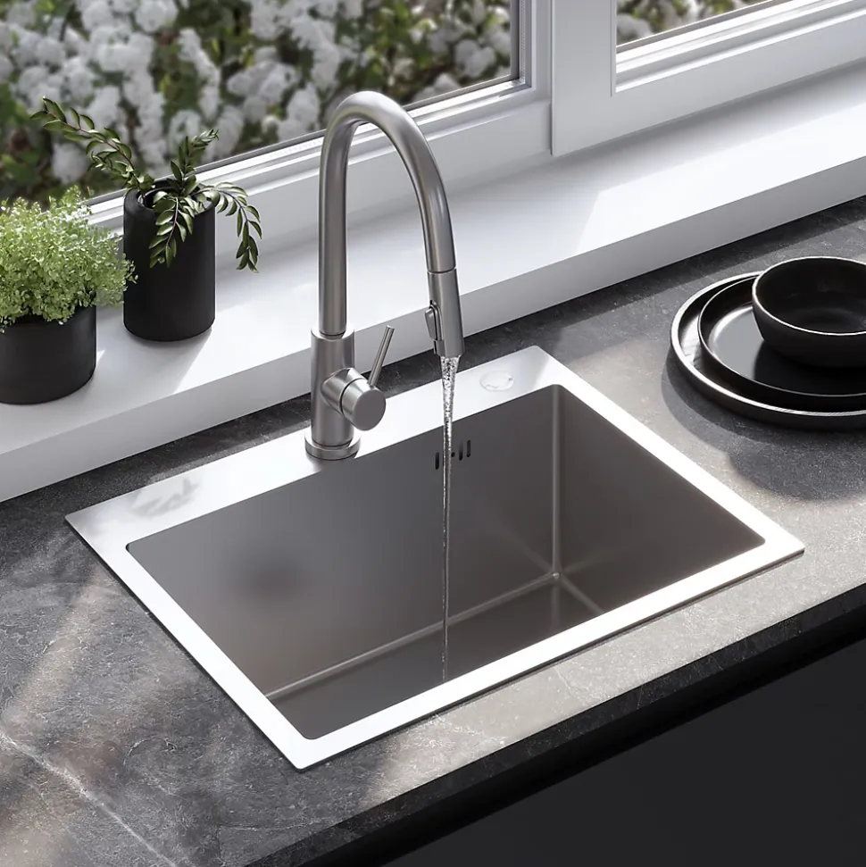 Évier Rea Liam Brush Nickel 58x45x18,5cm