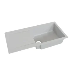 Évier RESIROC avec 1 bac + égouttoir 100cm - gris