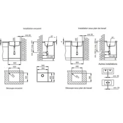Évier résine blanc ZAK 1 bac 540x440