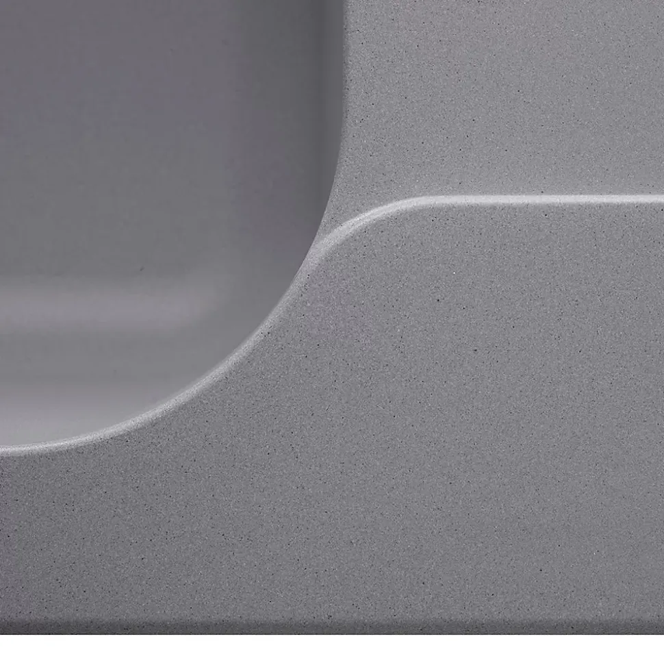 Évier résine gris clair Ewi ZIGGY 1 bac 1 égouttoir