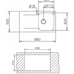 Évier résine gris clair Ewi ZIGGY 1 bac 1 égouttoir