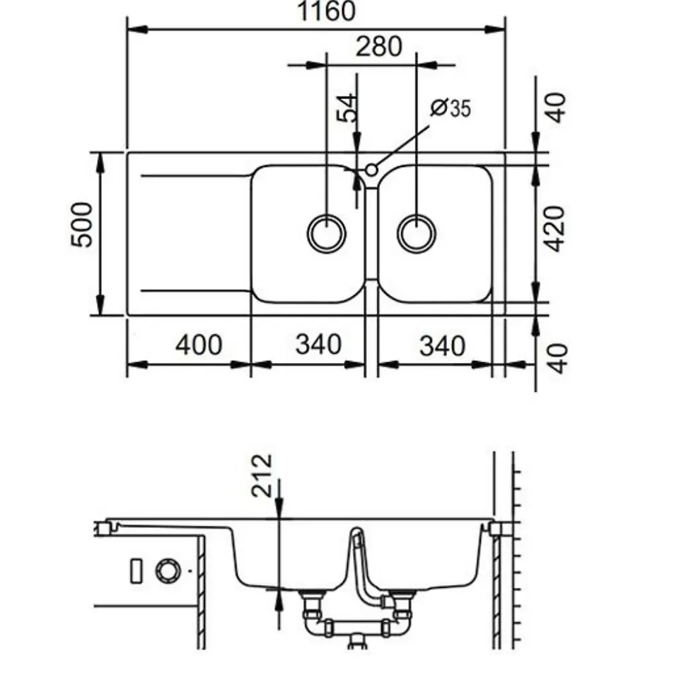 Évier résine gris clair Ewi ZIGGY 2 bacs 1 égouttoir