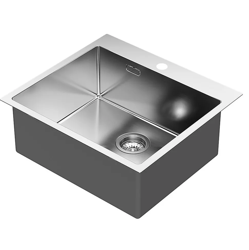 Évier SOL avec finition brossée en acier inoxydable Kibath