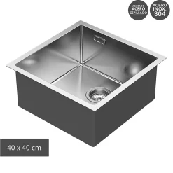 Évier SOLUT avec finition brossée en acier inoxydable Kibath