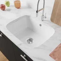 Évier sous-plan en céramique 1 cuve à encastrer Villeroy & Boch Cisterna blanc brillant