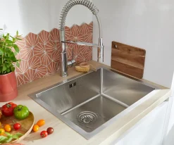 Évier sous-plan en inox 1 bac à encastrer Essebagno Luisa 55