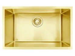 Évier sous-plan en inox finition or 1 bac à encastrer Essebagno 76