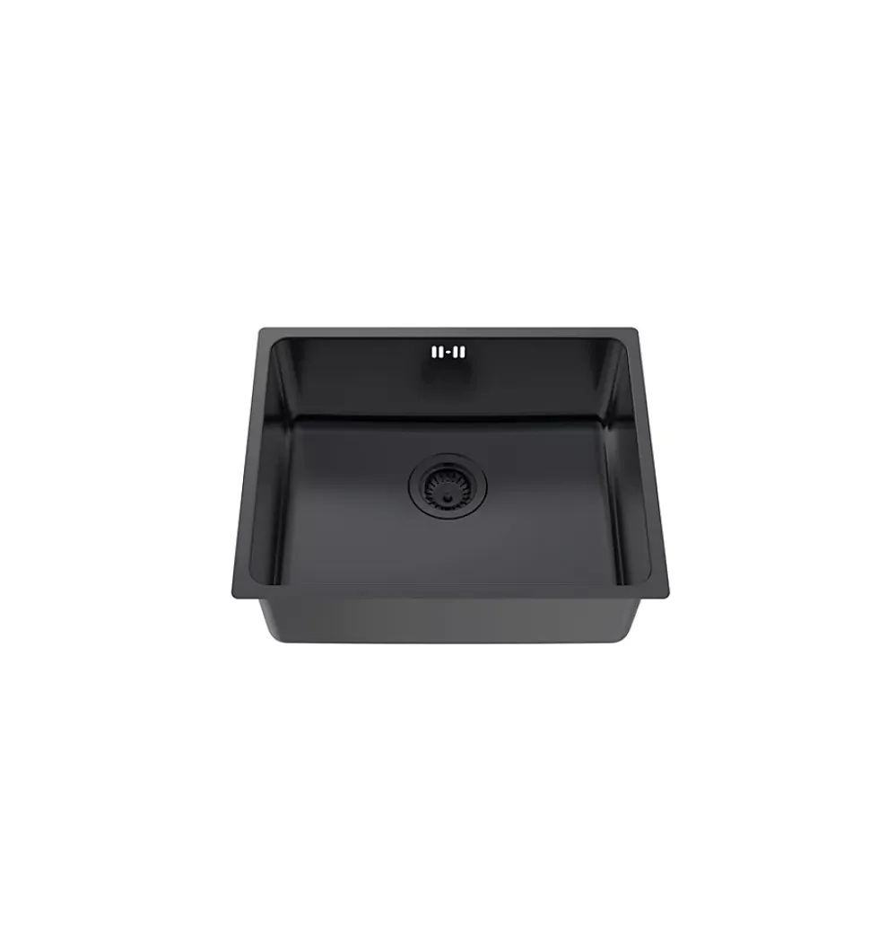 Évier sous-plan en inox finition noir mat 1 bac à encastrer Essebagno Inoxa 54