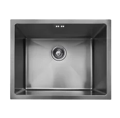 Évier sous-plan en inox finition gun métal 1 bac à encastrer Essebagno Luisa 55