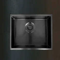 Évier sous-plan en inox finition gun métal 1 bac à encastrer Essebagno Luisa 55