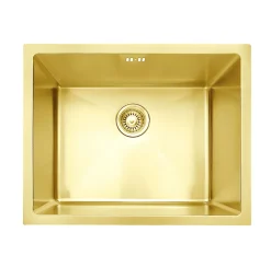 Évier sous-plan en inox finition or 1 bac à encastrer Essebagno Luisa 55