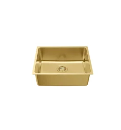 Évier sous-plan en inox finition or 1 bac à encastrer Essebagno Inoxa 54