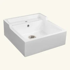 Évier timbre d'office céramique blanc ERNEST 1 bac