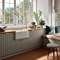 Évier timbre d'office céramique Sanindusa BELFAST blanc 1 bac