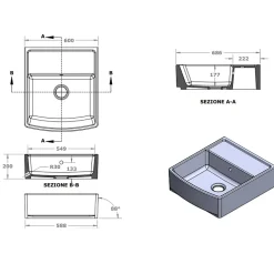 Évier timbre d'office céramique blanc ALBERT 1 bac