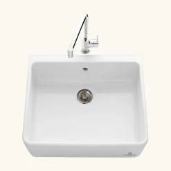 Évier timbre d'office céramique blanc EKIO I 1 bac