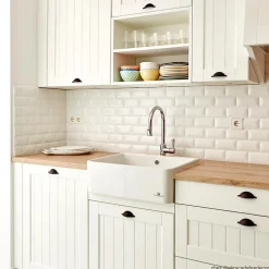 Évier timbre d'office céramique blanc EKIO I 1 bac