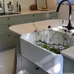 Évier timbre d'office céramique blanc EKIO I 1 bac