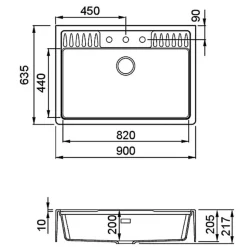 Évier timbre d'office granit blanc SPAZIO